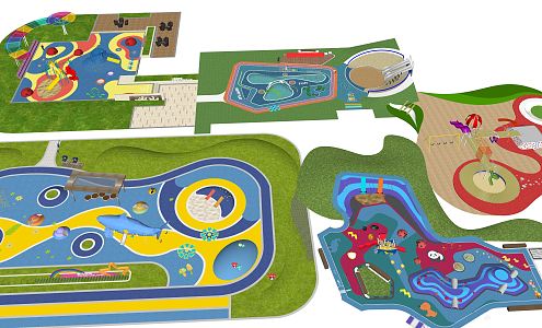 Modern Amusement Park Children's Play Area Activity Area Equipment Facilities Equipment 3d model