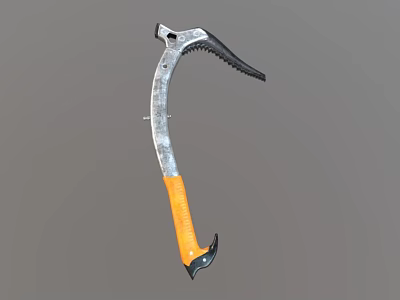 Durable Hardware Tool With Orange Handle And Serrated Blade For Cutting Tasks 3d model