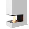 Elegant Modern White Fireplace Design With Sleek Structure And Burning Flames 3d model