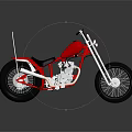 Red Motorcycle With Black Seat Silver Frame And Shiny Wheels On Gray Surface