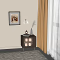 Modern Entryway Side Cabinet With Table Lamp Books Vase And Decor