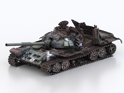 Tank wreck destroyed tank scrapped 3d model