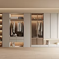 Modern Built in Wardrobe Featuring Hanging Space Shelves Drawers and LED Lighting