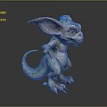 Game and Movie Character With Large Ears Red Eyes Scaly Skin And Curved Tail