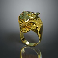 Golden Panther Head Shaped Fashion Ring As Stylish Jewelry Accessory Piece