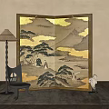 New Chinese Style Screen Partition 3d model