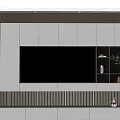 Modern TV Wall Design With White Cabinets Black Panel And LED Lighting