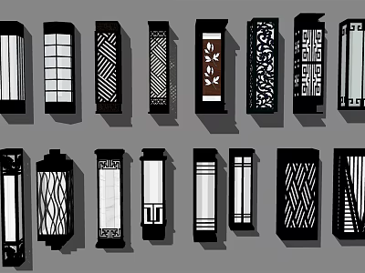 Stylish Wall Lamps With Various Patterns And Modern Design For Interior Decor 3d model