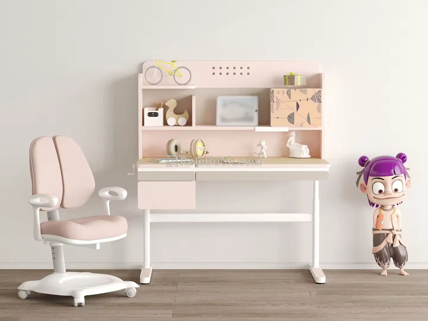 Children's Table Work Table Correction Chair Which Hand-held 3d model