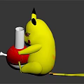 Yellow Pikachu Character With Black Ears Holding Red And White Poké Ball
