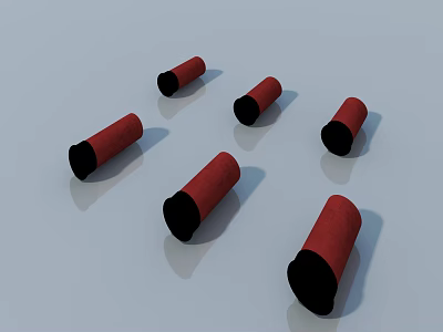 Durable Swing Door Accessories Red Black Cylindrical Design for Home Use 3d model