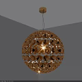 Gold Crystal Spherical Chandelier Design For Modern Interior Decoration With Shiny Light