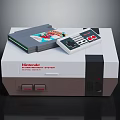 Classic Nintendo Entertainment System Console With Game Cartridge And Controller 3d model