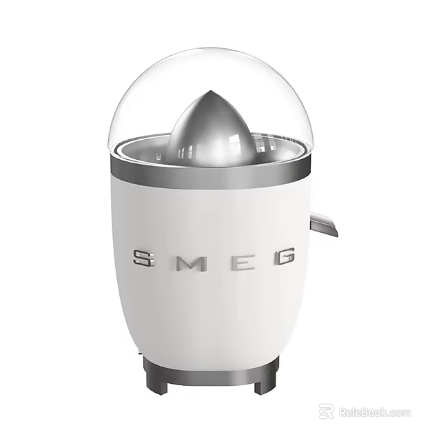 SMEG Electric Juicer White Design With Transparent Lid And Stainless Steel Parts 3d model 