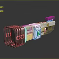 Futuristic Sci Fi Weapon With Silver Body Green Accents And Grip Design