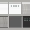 Various Decorative Panel Designs In White And Black With Grid Slotted Patterns 3d model