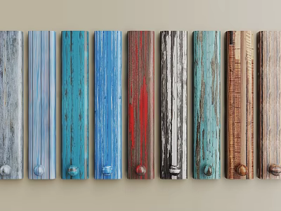 Colorful Decorative Wall Panels Featuring Various Wood Grain Textures For Home Interior Decoration 3d model