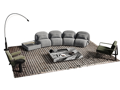 Modern Sofa Combination Sofa Coffee Table Chair 3d model