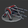 modern turret turntable sci-fi tower defense game tower defense 3d model