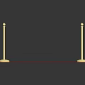 Red Square Carpet Display With Gold Stanchions And Red Ropes Setup 3d model