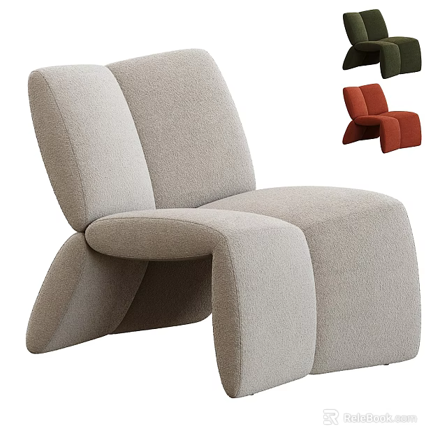 Modern Upholstered Leisure Chair With Stylish Design And Multiple Color Options 3d model 