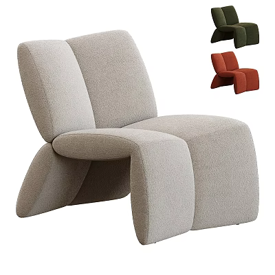 Modern Upholstered Leisure Chair With Stylish Design And Multiple Color Options 3d model