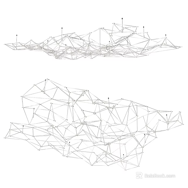 Abstract Geometric Chandelier Design With Polygonal Wire Frame And Point Elements 3d model 