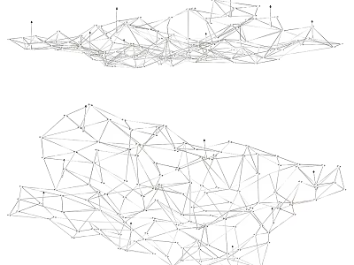 Abstract Geometric Chandelier Design With Polygonal Wire Frame And Point Elements 3d model