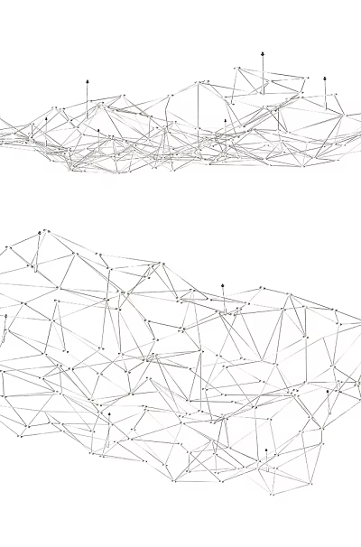 Abstract Geometric Chandelier Design With Polygonal Wire Frame And Point Elements 3d model