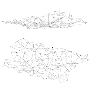 sky flying net chandelier 18 3d model