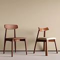 Minimalist Walnut Solid Wood Dining Chairs With Upholstered Seat Option For Cozy Home Dining Room