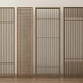 Modern Wooden Room Dividers With Decorative Grid Patterns For Interior Partition