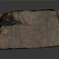 Natural Wood Stone Block With Intricate Texture Displayed On Solid Base