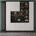 Modern Bookcase Interior Design With Open Shelves Storage And Decorative Items 3d model