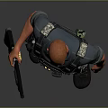 Black Vest Blue Short Sleeve Shirt And Black Pants With Tactical Shoes For Daily Living