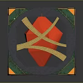 Intricate Geometric Cube Structure With Green Orange Accents Gray Frame And Red Core