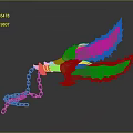 Fantasy Twin Blades Weapon With Golden Claw Handle Red Grip Serrated Blades And Silver Chain