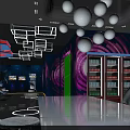 Phantom Starry Sky Futuristic Indoor Playground With VR Gaming Seats And Neon Lighting