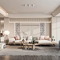 Modern Living Room Interior With Sofa Coffee Table And Decor 3d model