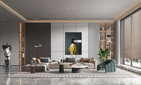 modern living room 3d model