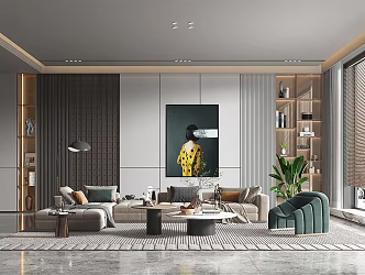 modern living room 3d model