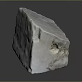 Natural Stone Cube Block With Textured Surface And Measuring Ruler For Building Material
