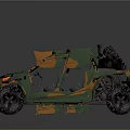 Camouflage Military Style Off Road Vehicle With Open Design And Large Tires