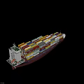 Fenrisborg Cargo Ship Transporting Various Multicolored Containers With Shipping Logos 3d model
