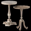 Pair of Classic Wooden Ornate Coffee Tables With Intricate Carved Bases And Decorative Legs