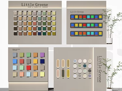 Little Greene Wall Paint Color Swatches For Home Interior Design 3d model