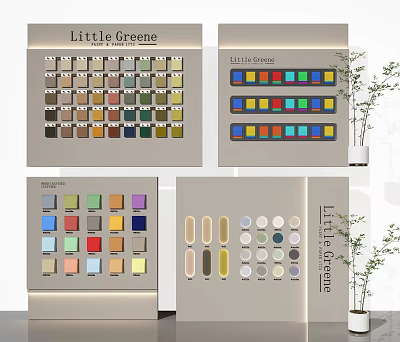 Little Greene Wall Paint Color Swatches For Home Interior Design 3d model