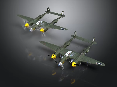 Spacecraft Model With Twin Green Fuselage And Yellow Propellers Design 3d model