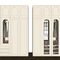 Elegant Modern Wardrobe Design With Arched Doors Glass Panels Drawers And Storage