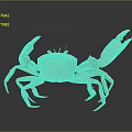 Red Aquatic Crab With Large Open Claws And Shiny Body On Dark Background